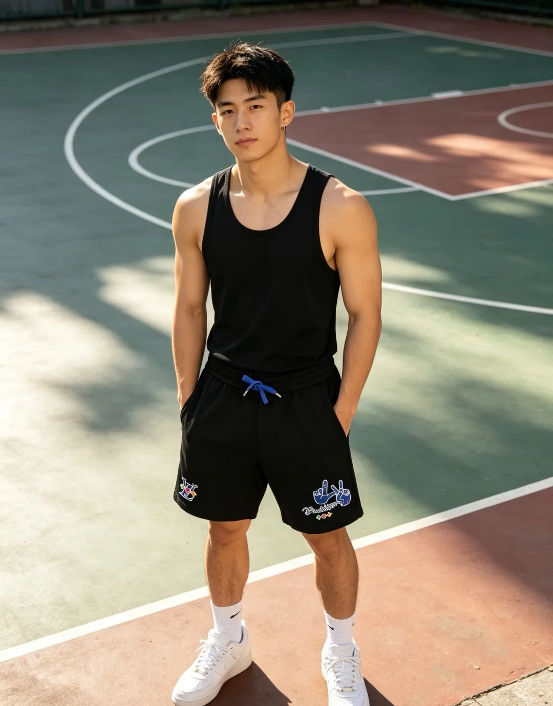 Louis Vuitton/Louis Vuitton 26ss LV gesture letter print shorts